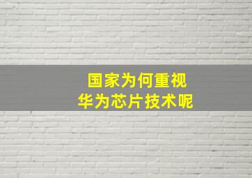 国家为何重视华为芯片技术呢