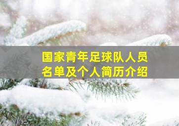 国家青年足球队人员名单及个人简历介绍