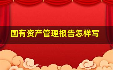 国有资产管理报告怎样写