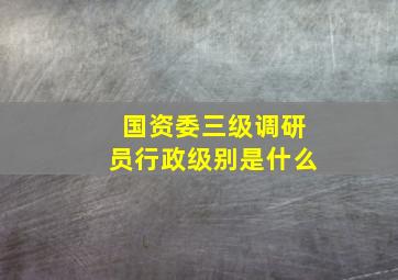 国资委三级调研员行政级别是什么