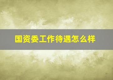 国资委工作待遇怎么样