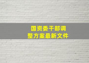 国资委干部调整方案最新文件