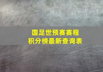 国足世预赛赛程积分榜最新查询表