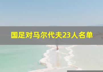 国足对马尔代夫23人名单