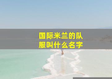 国际米兰的队服叫什么名字