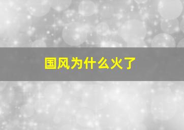 国风为什么火了