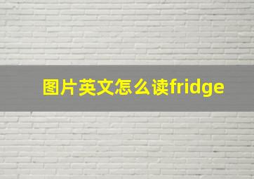 图片英文怎么读fridge