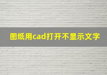 图纸用cad打开不显示文字