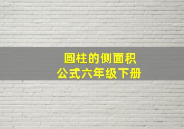 圆柱的侧面积公式六年级下册