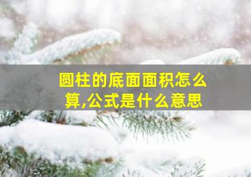 圆柱的底面面积怎么算,公式是什么意思