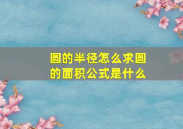 圆的半径怎么求圆的面积公式是什么