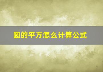 圆的平方怎么计算公式