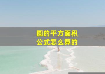 圆的平方面积公式怎么算的