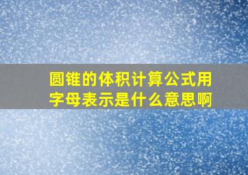 圆锥的体积计算公式用字母表示是什么意思啊