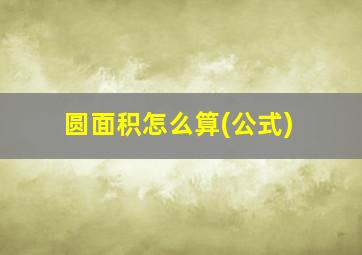 圆面积怎么算(公式)