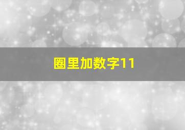 圈里加数字11