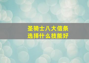 圣骑士八大信条选择什么技能好