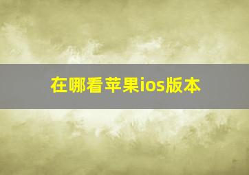 在哪看苹果ios版本