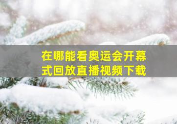 在哪能看奥运会开幕式回放直播视频下载