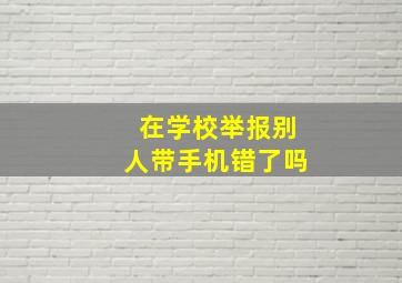 在学校举报别人带手机错了吗