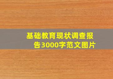 基础教育现状调查报告3000字范文图片