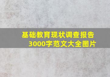 基础教育现状调查报告3000字范文大全图片