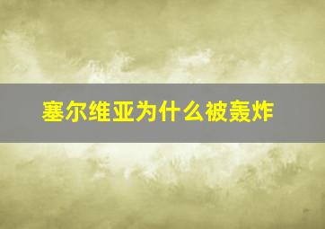 塞尔维亚为什么被轰炸