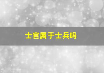 士官属于士兵吗