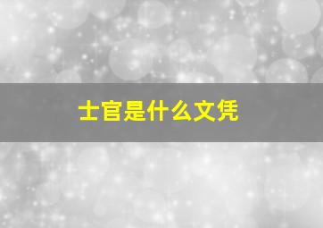 士官是什么文凭