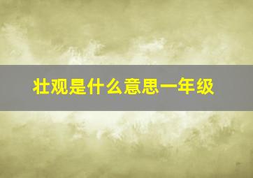 壮观是什么意思一年级