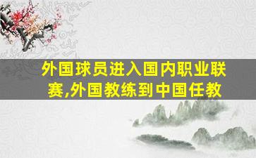 外国球员进入国内职业联赛,外国教练到中国任教