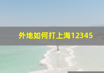 外地如何打上海12345