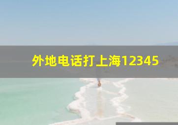 外地电话打上海12345