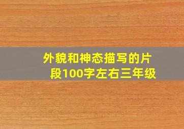 外貌和神态描写的片段100字左右三年级