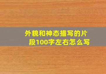 外貌和神态描写的片段100字左右怎么写