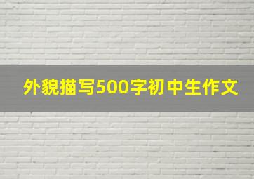 外貌描写500字初中生作文