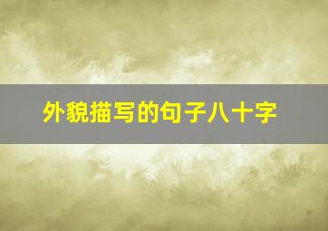 外貌描写的句子八十字