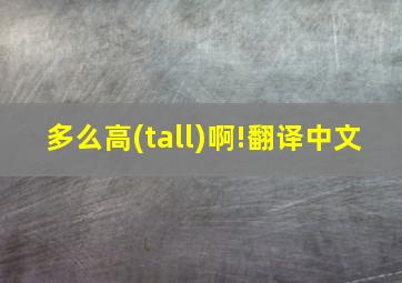 多么高(tall)啊!翻译中文