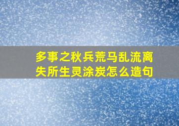 多事之秋兵荒马乱流离失所生灵涂炭怎么造句