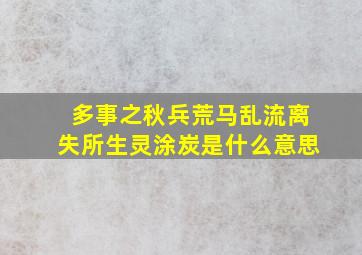 多事之秋兵荒马乱流离失所生灵涂炭是什么意思