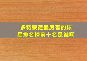 多特蒙德最厉害的球星排名榜前十名是谁啊