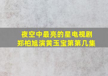 夜空中最亮的星电视剧郑柏旭演黄玉宝第第几集