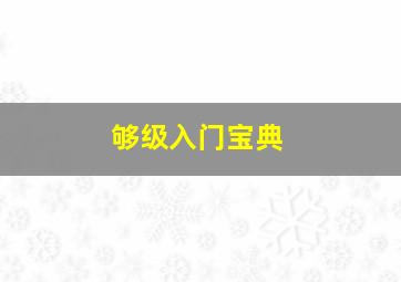 够级入门宝典