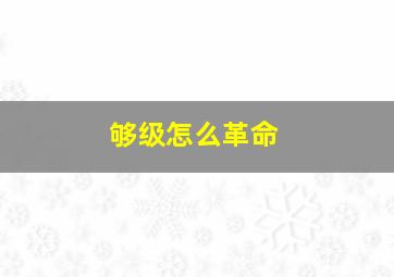 够级怎么革命