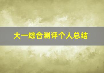 大一综合测评个人总结