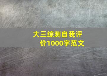 大三综测自我评价1000字范文