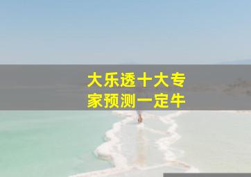 大乐透十大专家预测一定牛