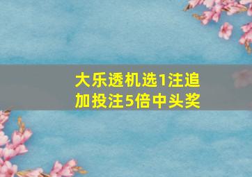 大乐透机选1注追加投注5倍中头奖