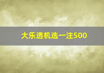 大乐透机选一注500