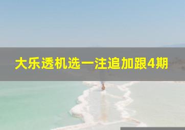 大乐透机选一注追加跟4期